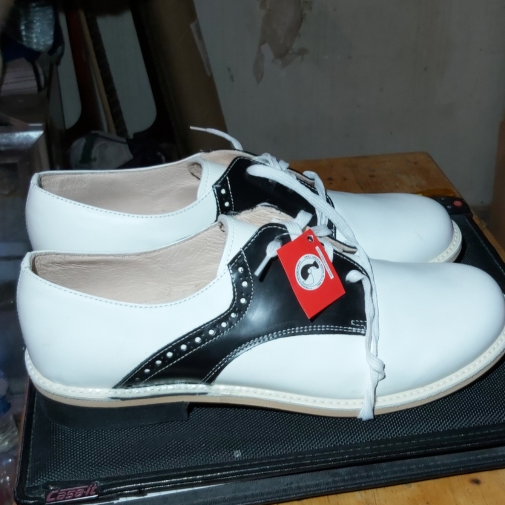 Black and white shoes